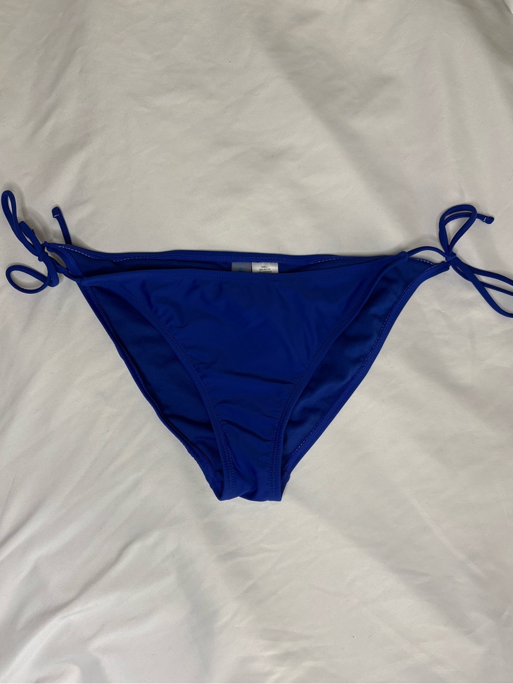 Blue Side-Tie Bikini Bottom - Unknown Brand